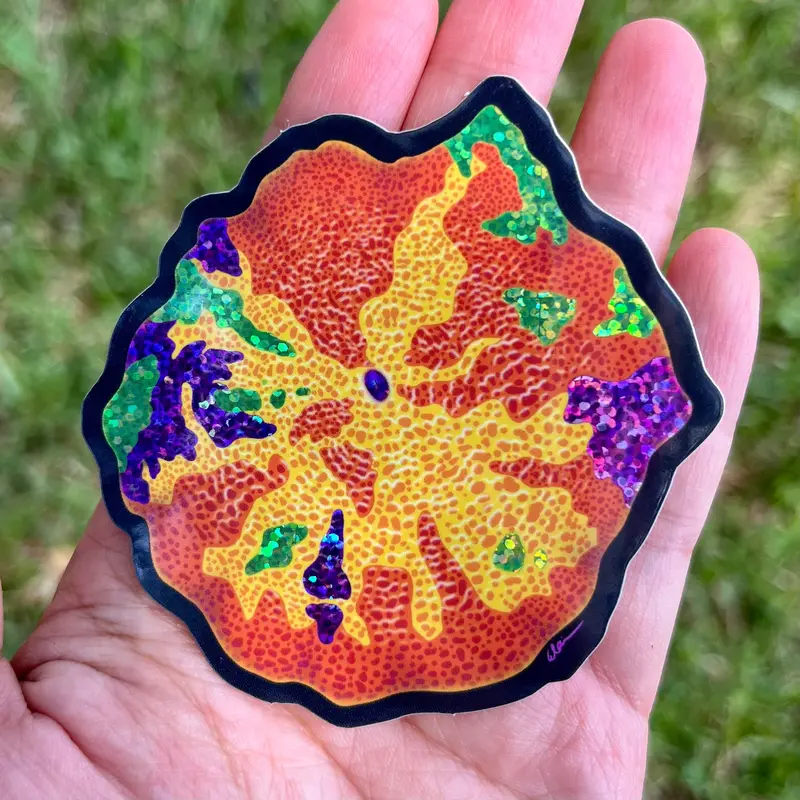 Purple Monster Mushroom Sticker/ Glitter 1