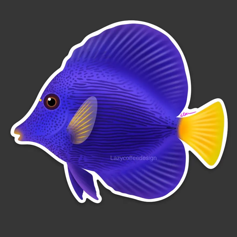 Purple Tang Sticker 1