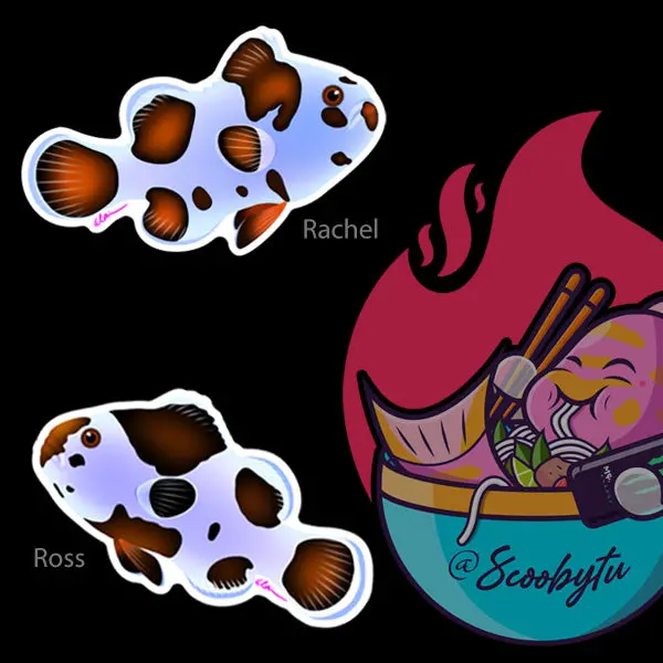 Rachel & Ross Clownfish Sticker Pack/ Collab With @Scoobytu 1