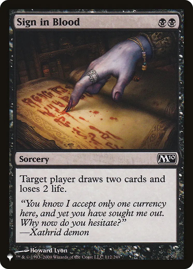 Sign In Blood (M10) [The List] 1