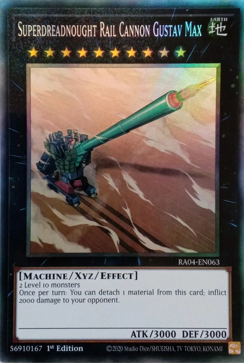 Superdreadnought Rail Cannon Gustav Max [Ra04-En063] Prismatic Collector's Rare 1
