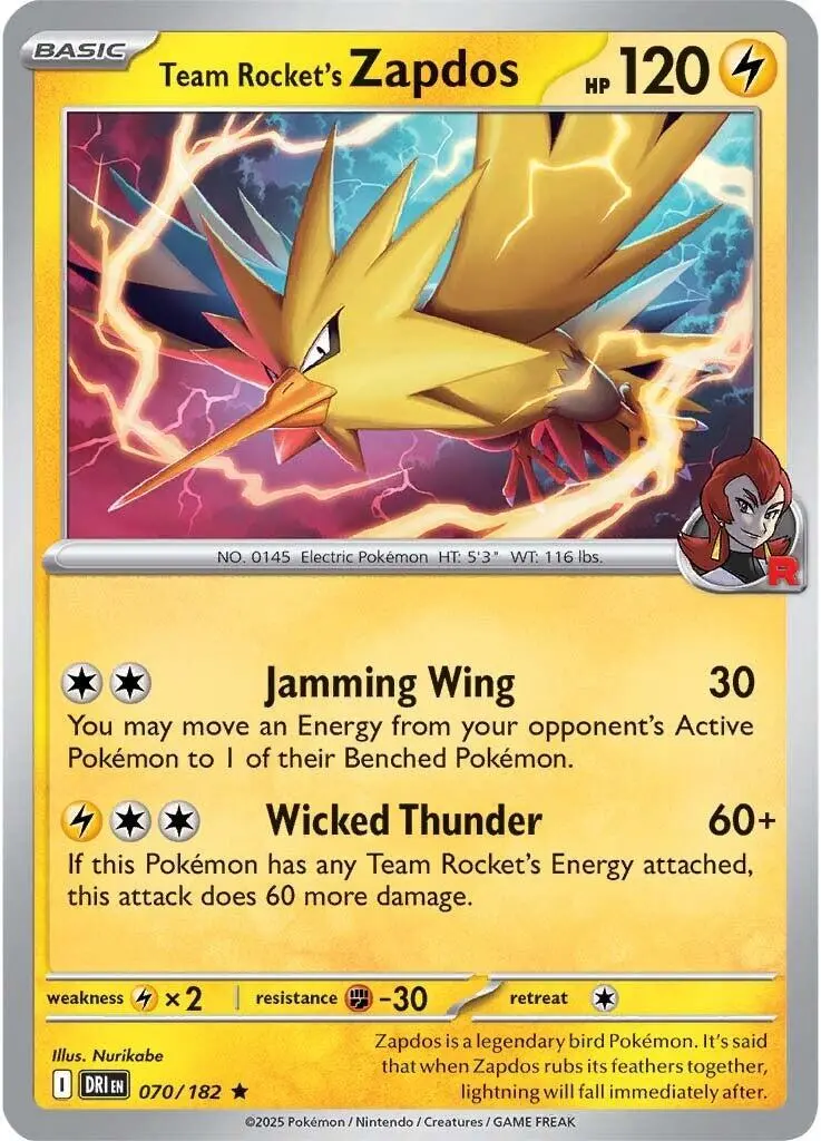 Team Rocket's Zapdos (070/182) [Scarlet & Violet: Destined Rivals] 1