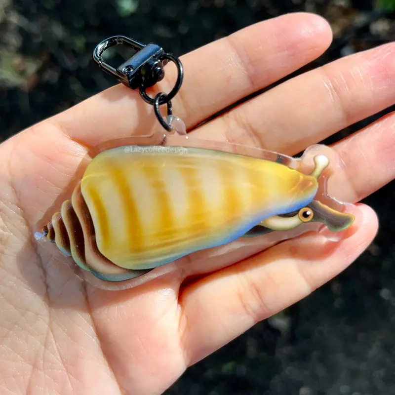 Tiger Conch Snail Keychain 1