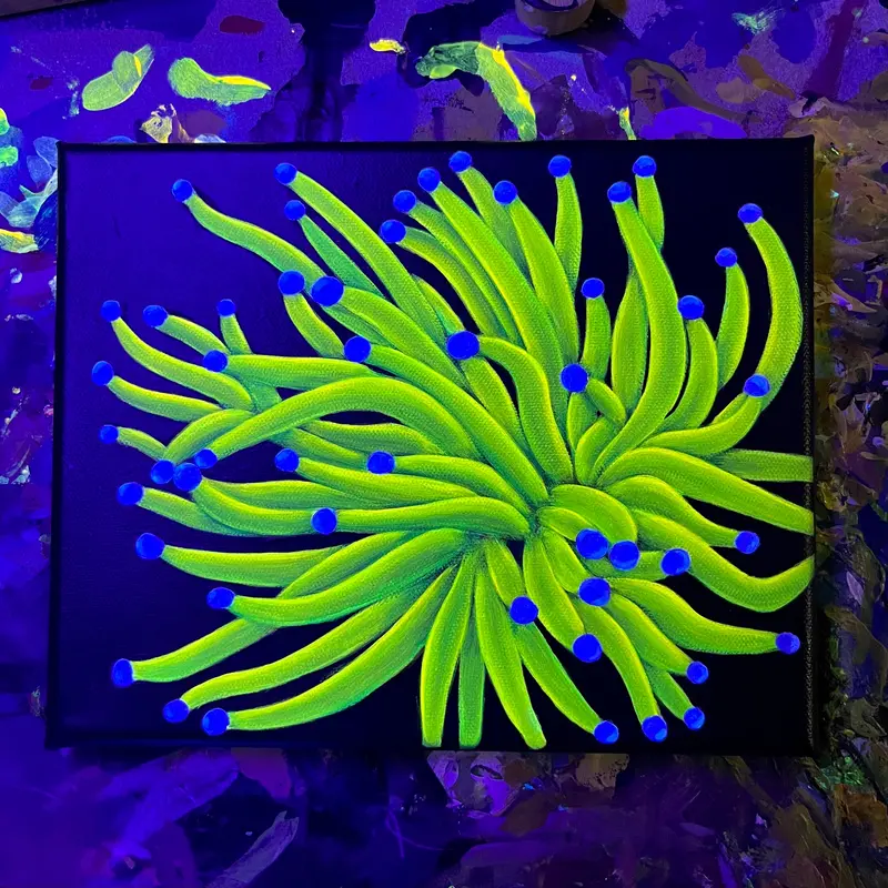 Torch Coral On 8 X 10” Canvas 1