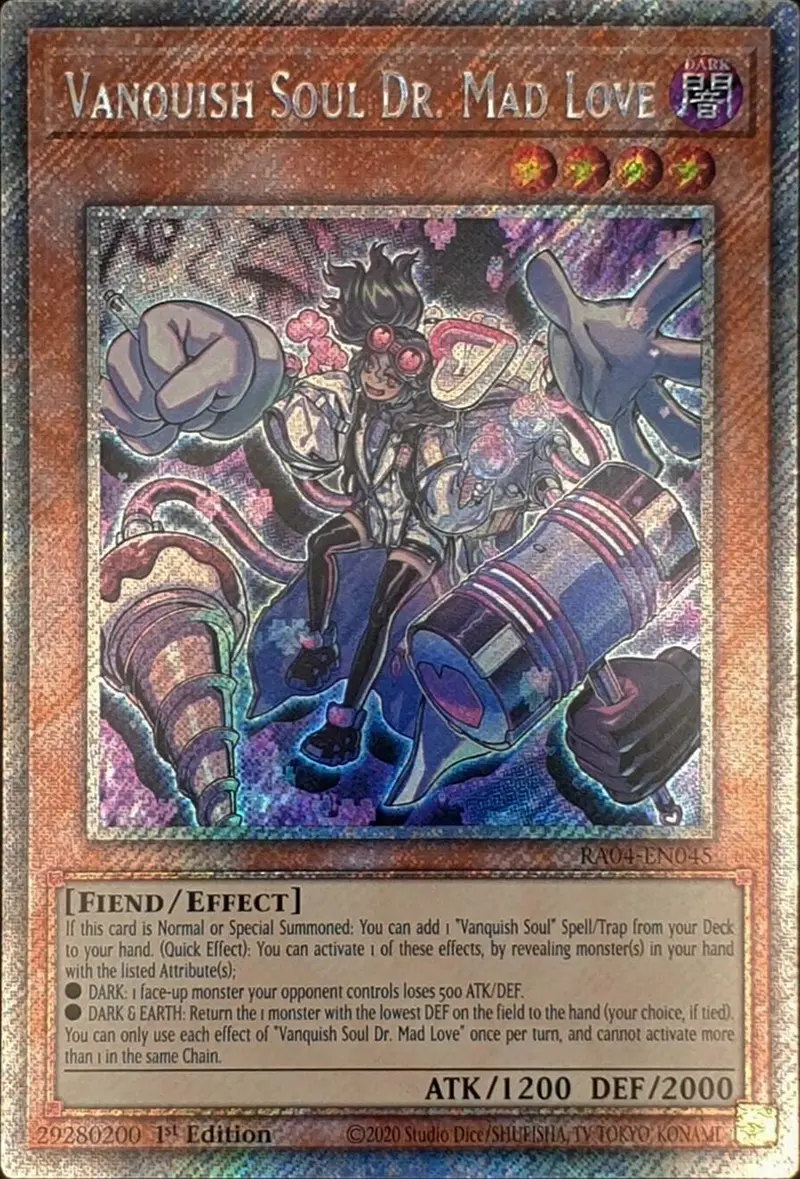 Vanquish Soul Dr. Mad Love [Ra04-En045] Platinum Secret Rare 1