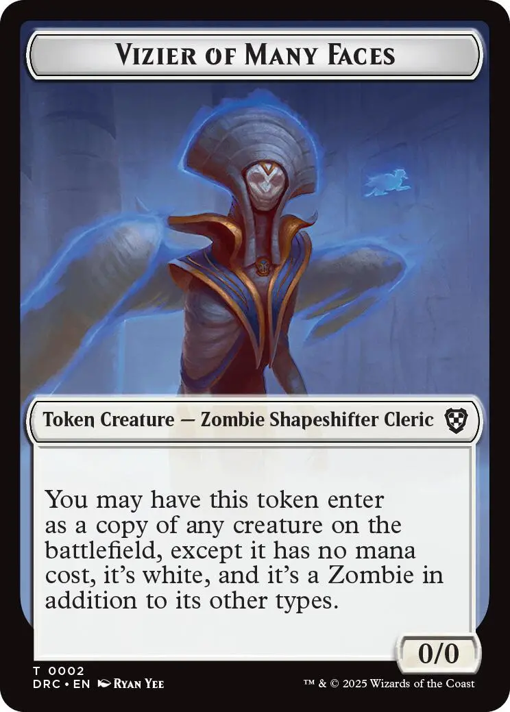 Vizier Of Many Faces // Zombie (0003) Double-Sided Token [Aetherdrift Tokens] 1