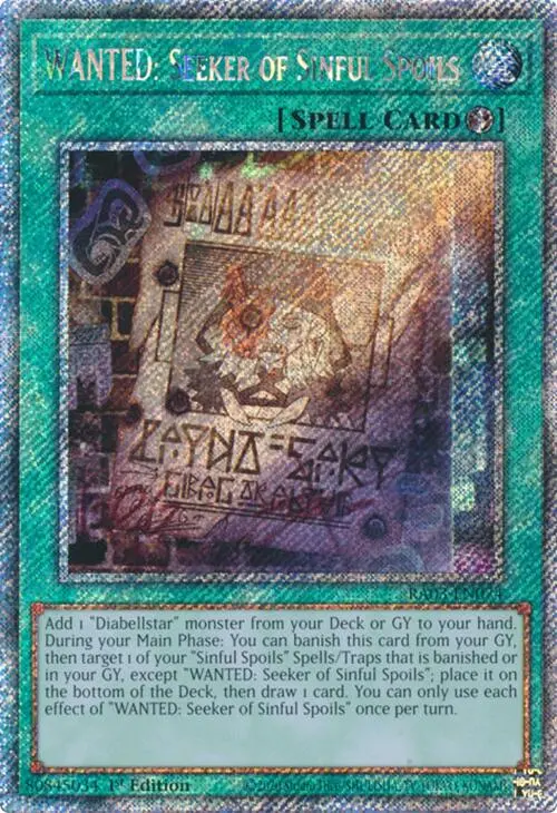 Wanted: Seeker Of Sinful Spoils (Platinum Secret Rare) [Ra03-En074] Platinum Secret Rare 1