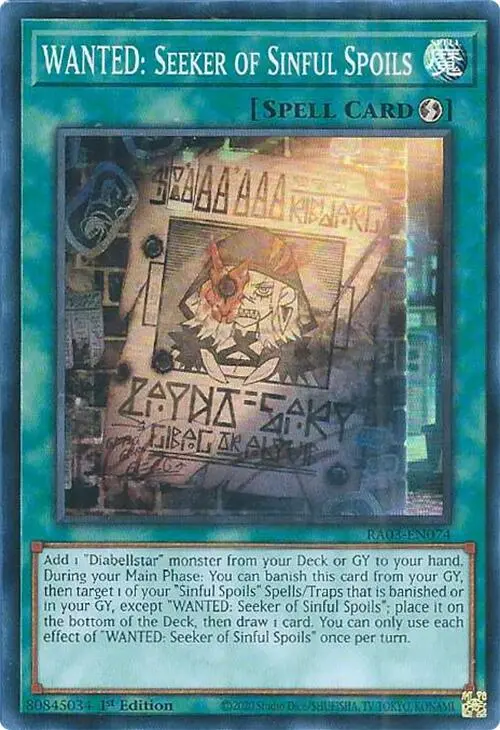 Wanted: Seeker Of Sinful Spoils [Ra03-En074] Super Rare 1