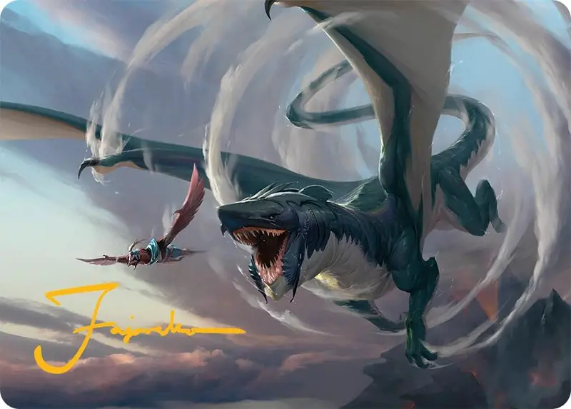 Whirlwing Stormbrood Art Card (27/54) (Gold-Stamped Signature) [Tarkir: Dragonstorm Art Series] 1