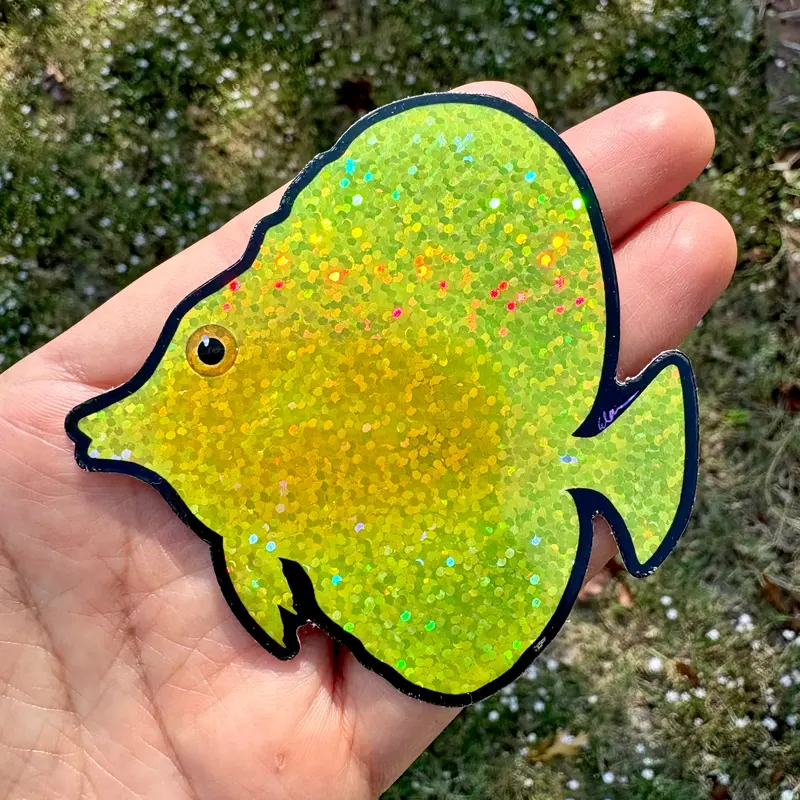 Yellow Tang Sticker / Glitter 1