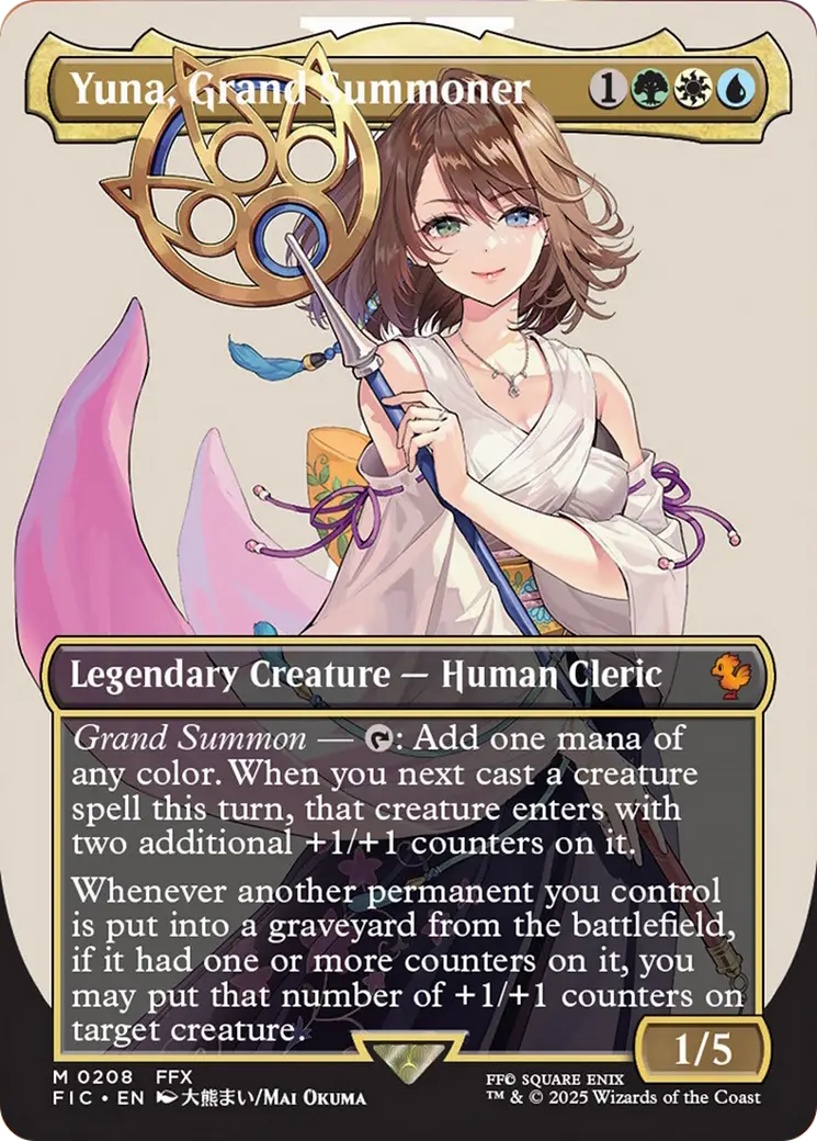 Yuna, Grand Summoner (Borderless) [Final Fantasy Commander] 1