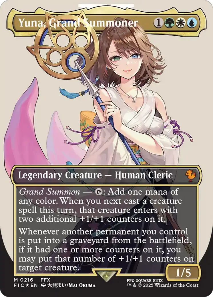 Yuna, Grand Summoner (Borderless) (Surge Foil) [Final Fantasy Commander] 1