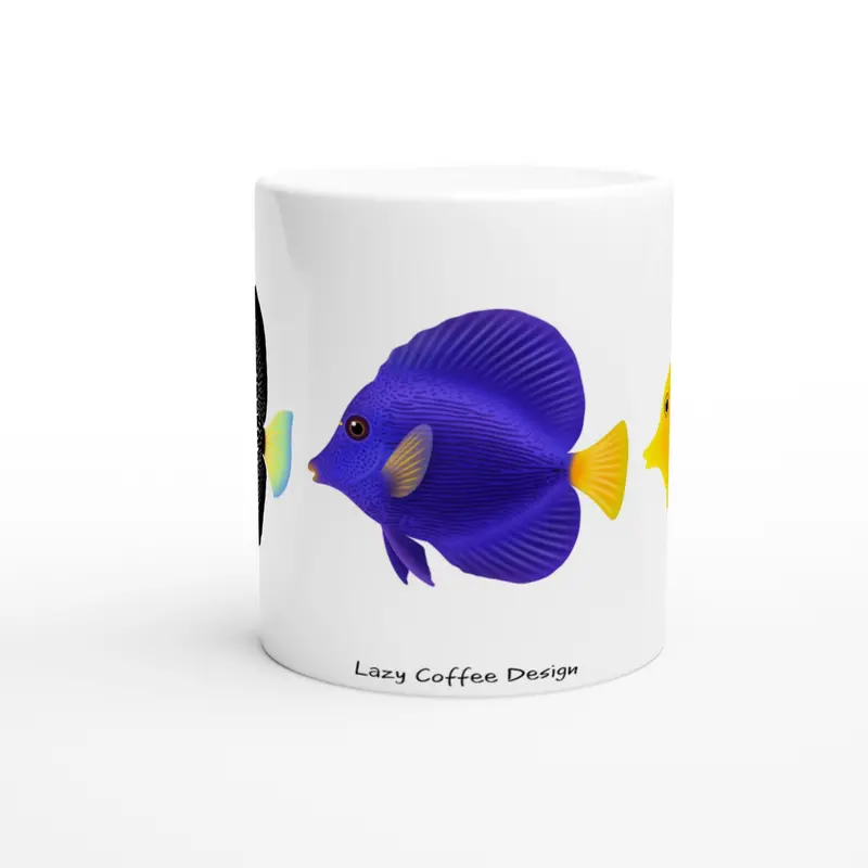 Zebrasoma Tangs White 11Oz Ceramic Mug 1