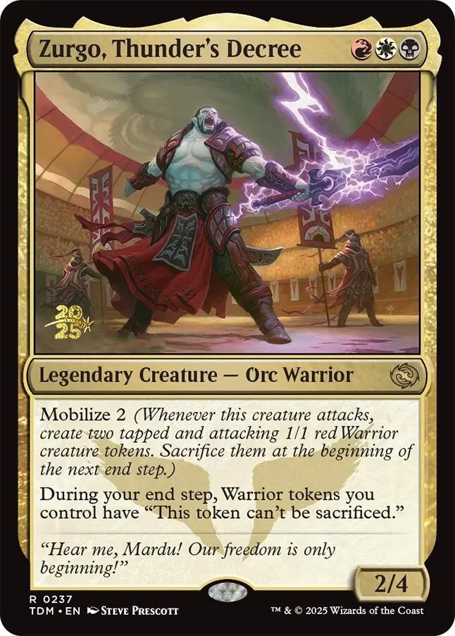 Zurgo, Thunder's Decree [Tarkir: Dragonstorm Prerelease Promos] 1