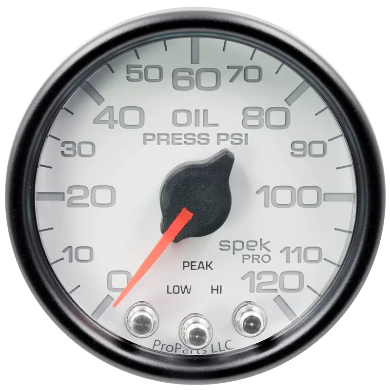 Autometer P32512 2-1/16" Oil Pressure Gauge – 120 Psi Range With Peak Hold & Warning 1