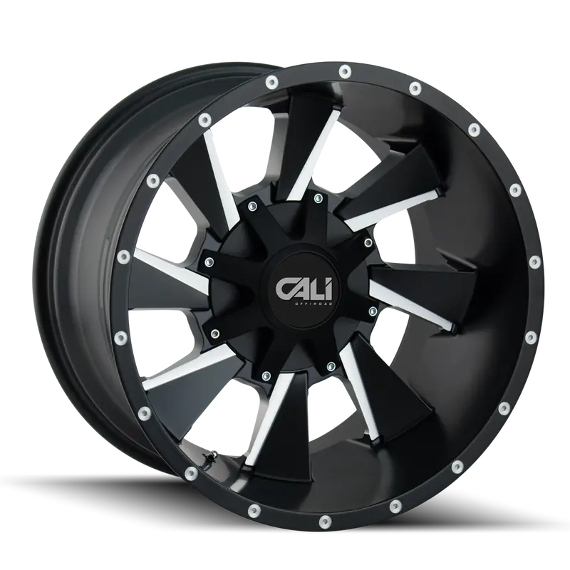 Cali Off-Road 9106-2994M18 Distorted 20X9 Alloy Wheel – Satin Black/Milled Face, 6X120/6X139.7, +18Mm Offset 1