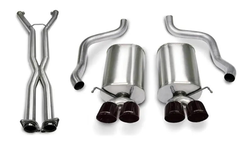 Corsa Performance Cat-Back Dual Exhaust System – 2.5" Black Stainless Steel, 3.5" Tips For 2005–2008 Corvette A6 1