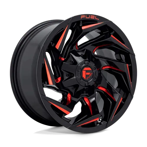 Fuel D755 Beadlock-Style Wheel – 22X10", 8X170Mm, Gloss Black With Machined Lip And Red Tint Center 1