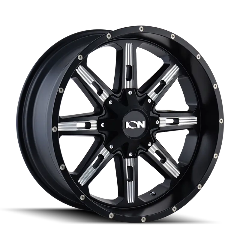 Ion 184-2197M Satin Black & Milled Spoke Wheel – 20X10, 5X139.7/150, -19Mm Offset 1