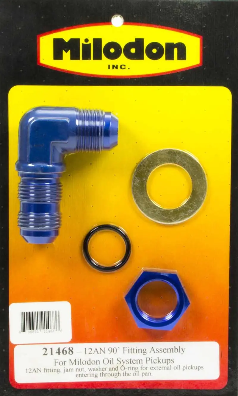 Milo-Dan 21468 Mopar Oil Pickup Fitting – 12An 90-Degree Adapter 1