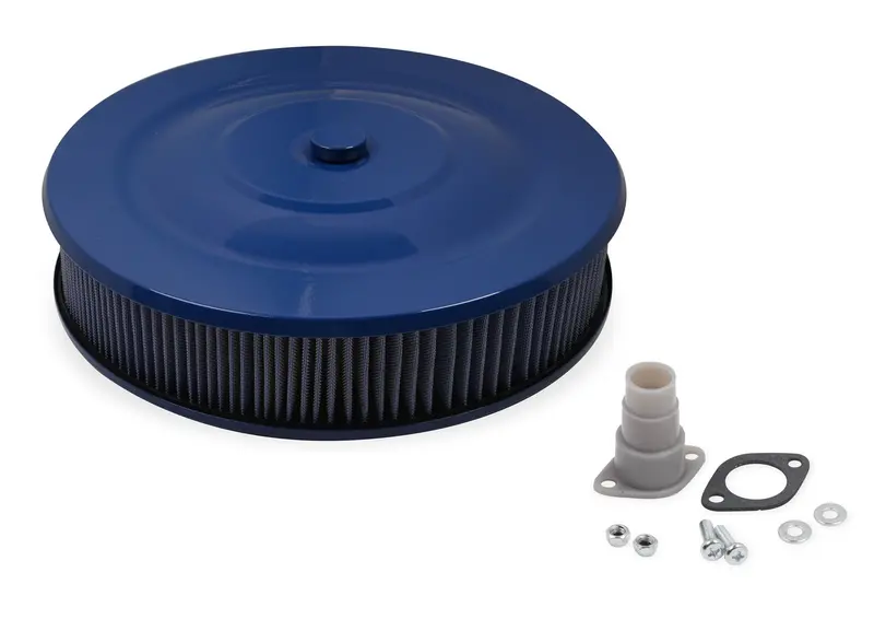 Mr Gasket Easy-Flow 14" Diameter Air Cleaner – Blue Washable Filter, 3" Height 1
