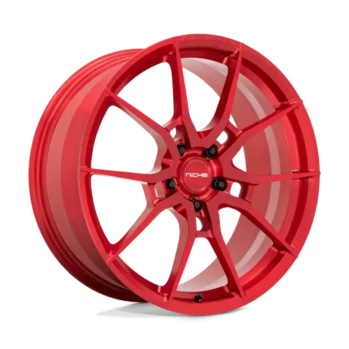 Niche Mono T113209521+23 Forged Aluminum Wheel — 20X9.5", 5X120Mm, +23Mm Offset, Red Finish 1