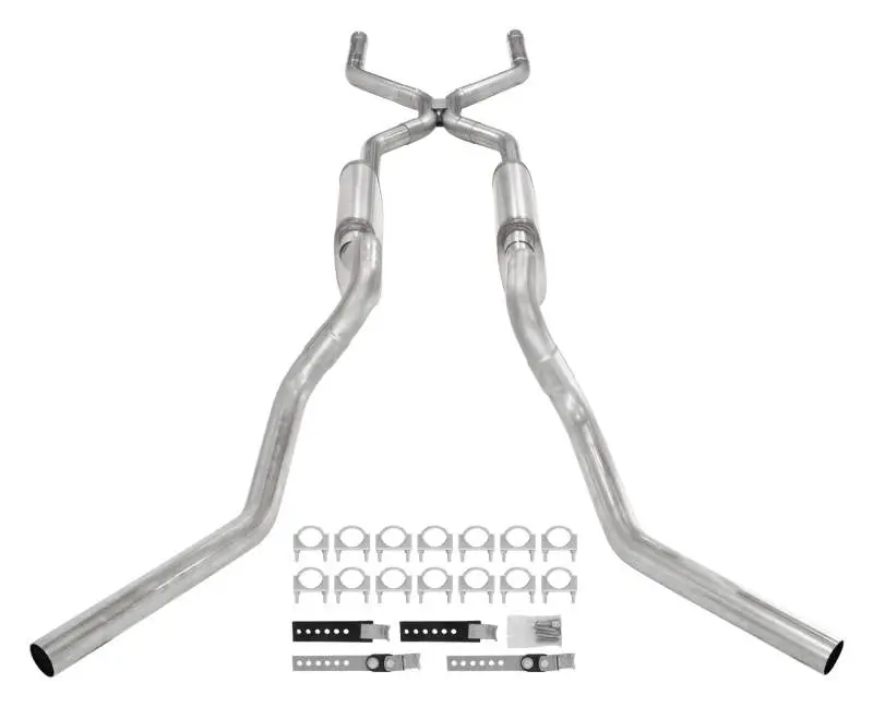 Pypes Sgt76 H-Pipe Exhaust System – Crossmember-Back Kit For 1963–1966 Gm Trucks, Dual Split-Side Exit, 2.5" Stainless Steel 1