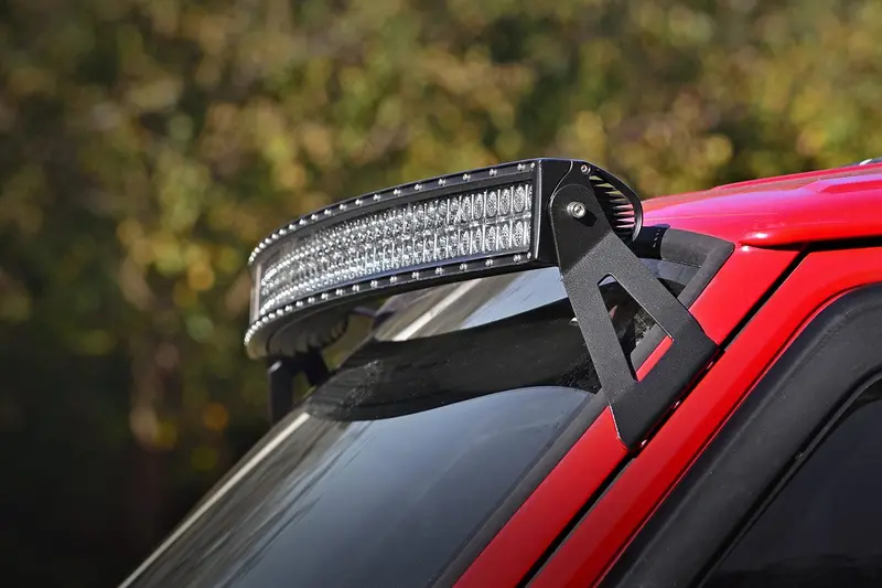 Rough Country 50-Inch Curved Led Light Bar Mount Kit – Upper Windshield Fitment For Jeep Xj (1984–2001) (70517) 1