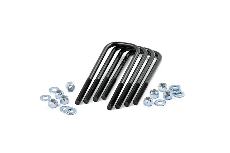 Rough Country Large Radius U-Bolts – 9/16-Inch Diameter, E-Coated Black, Set Of 4 1