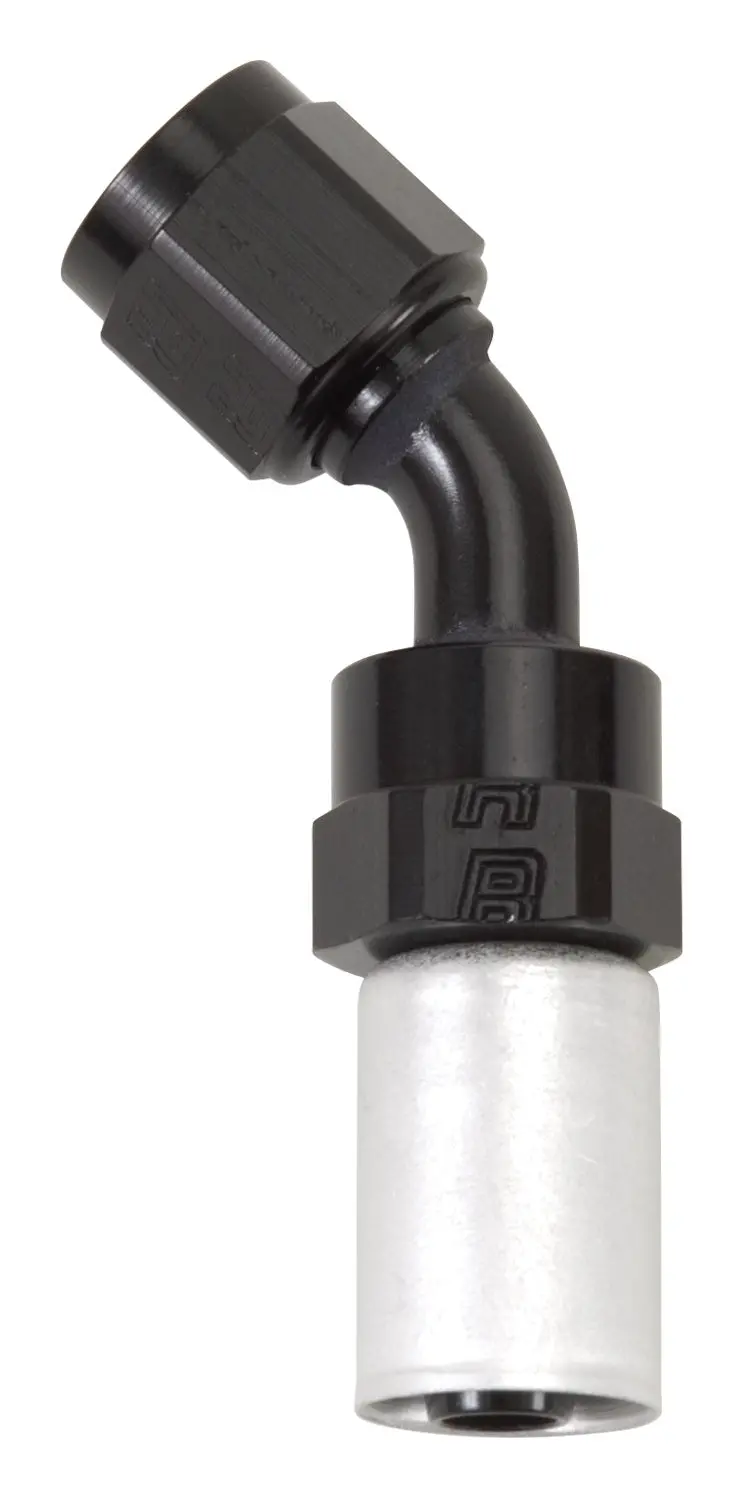 Russell 610653 Pro Classic 45 Deg. Crimp On Hose End; Black/Clear; -12An; 1