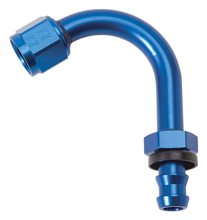 Russell 624280 Twist-Lok An-10 Hose Fitting – 120° Blue Elbow, 1.25" Standard Radius 1