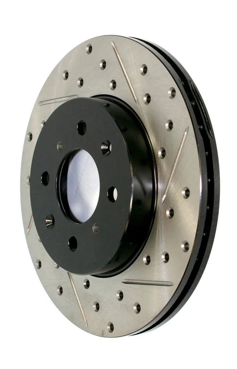 Stoptech 127.61096L Front Left Drilled And Slotted Brake Rotor 1