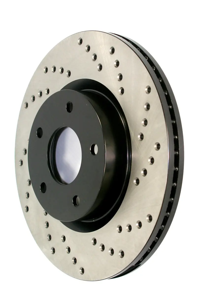 Stoptech 128.37025R Sport Cross-Drilled Front Right Brake Rotor 1