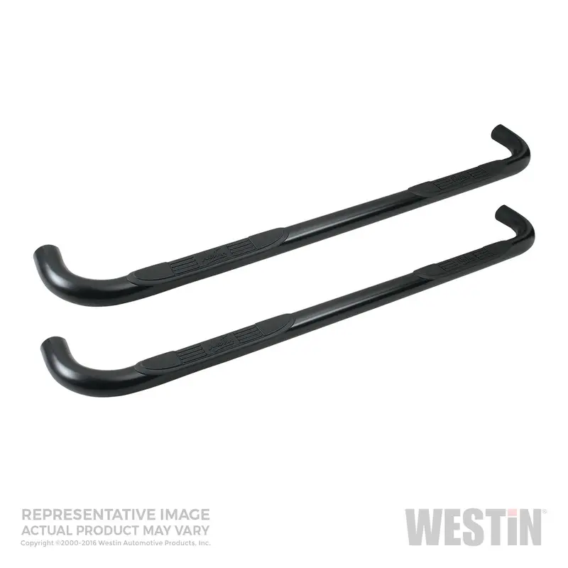 Westin Signature 3 Round Step Bar – Dual-Pad Design, Black Powder-Coated Steel, Includes Mounting Kit 1